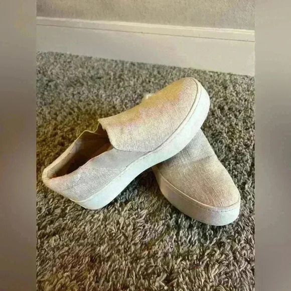 Vince Linen Warren slip-on shoes/platform sneakers off white cream size 6m eur36 - Picture 1 of 11